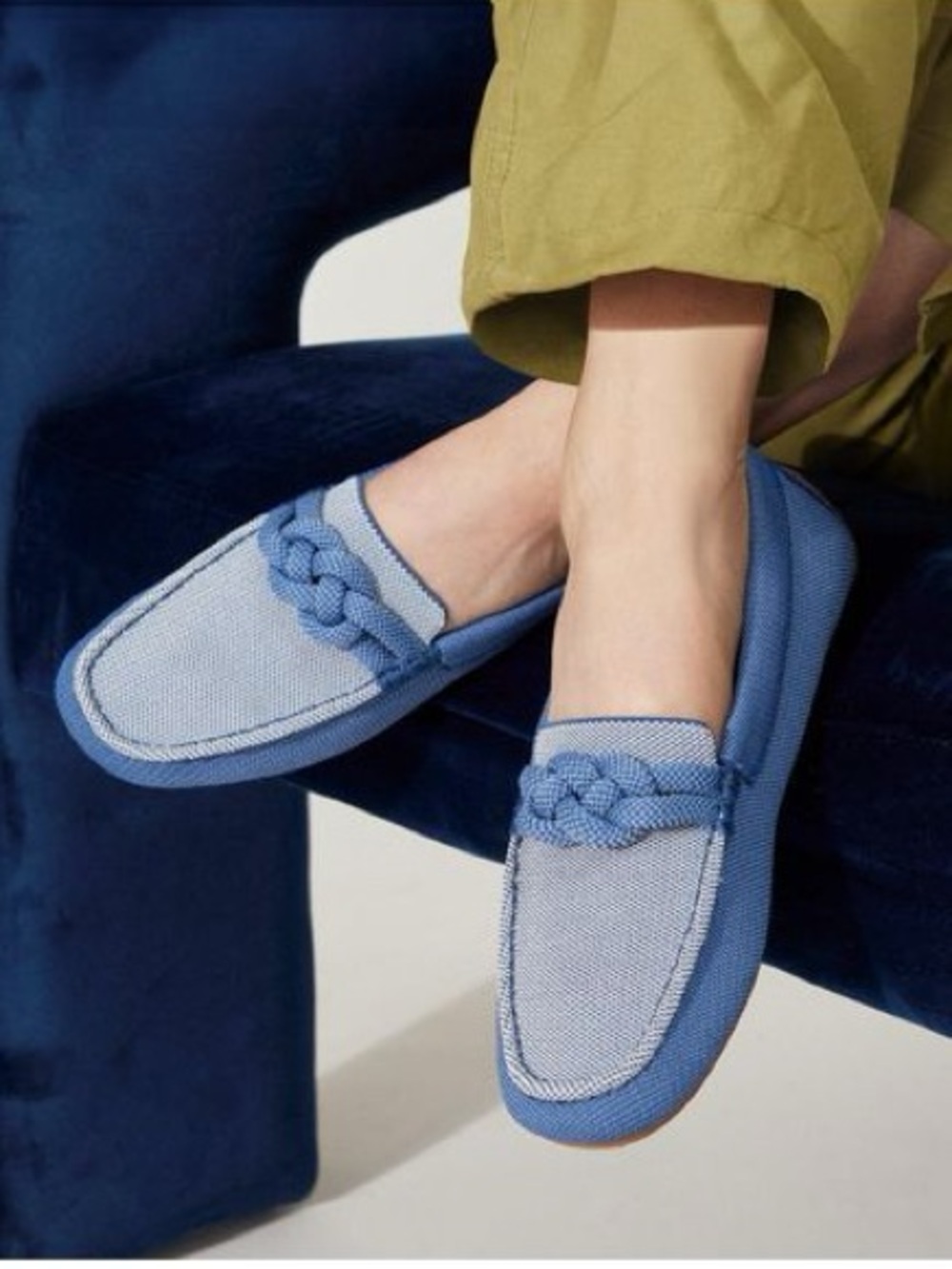 Rothy’s Braided Loafers Chambray Blue Driving Shoes Size 9.5 - Picture 12 of 12